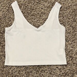 White Ribbed Women's Tank Top